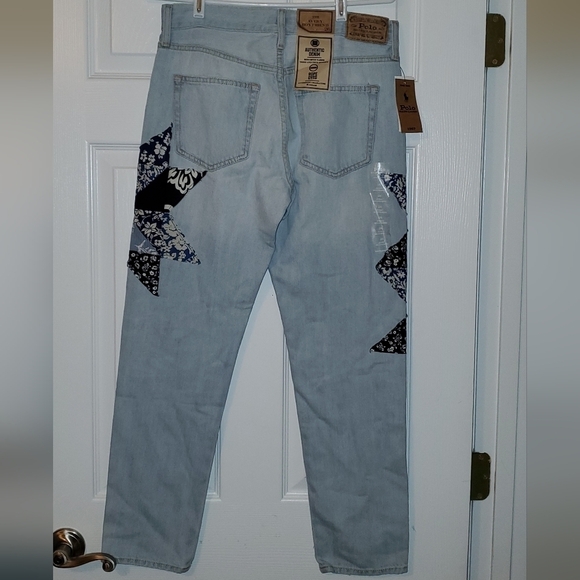 POLO Ralph Lauren The Avery Boyfriend Jeans Star Quilt Patchwork Pattern Size 26 - Picture 9 of 10